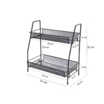 Estante organizador de 2 niveles para baño y cocina, metálico negro, 30x31x32 cm.