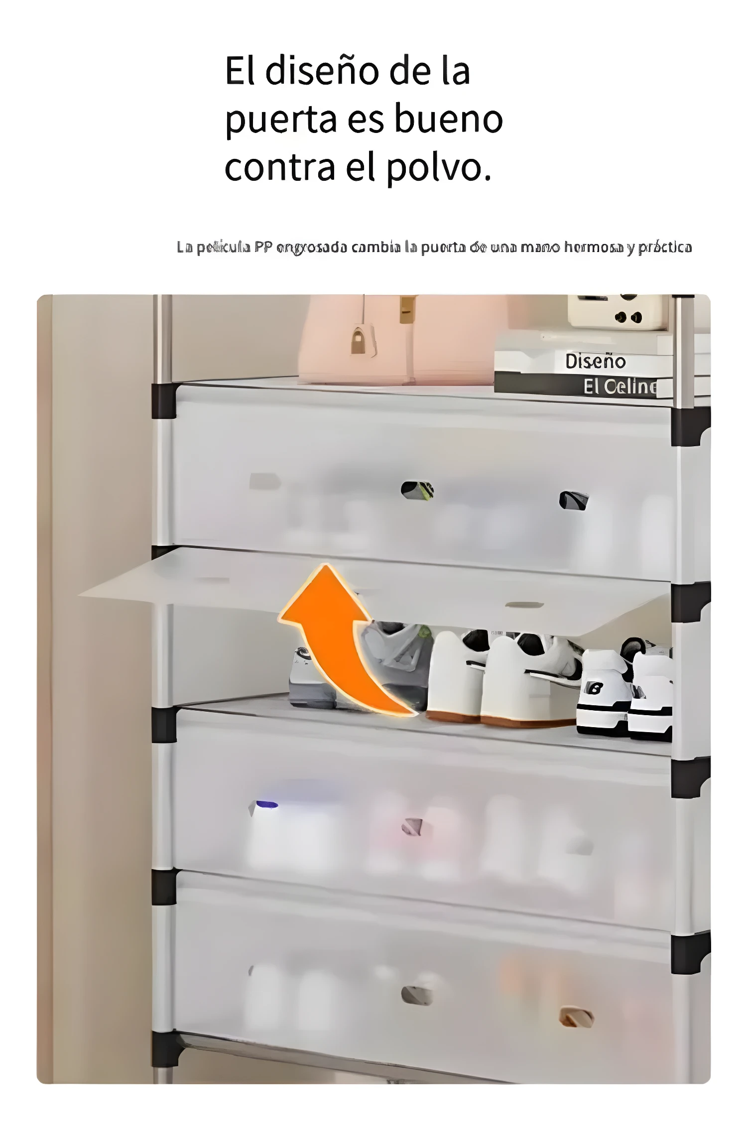 Estante organizador de zapatos con cajón, diseño práctico y contra el polvo.