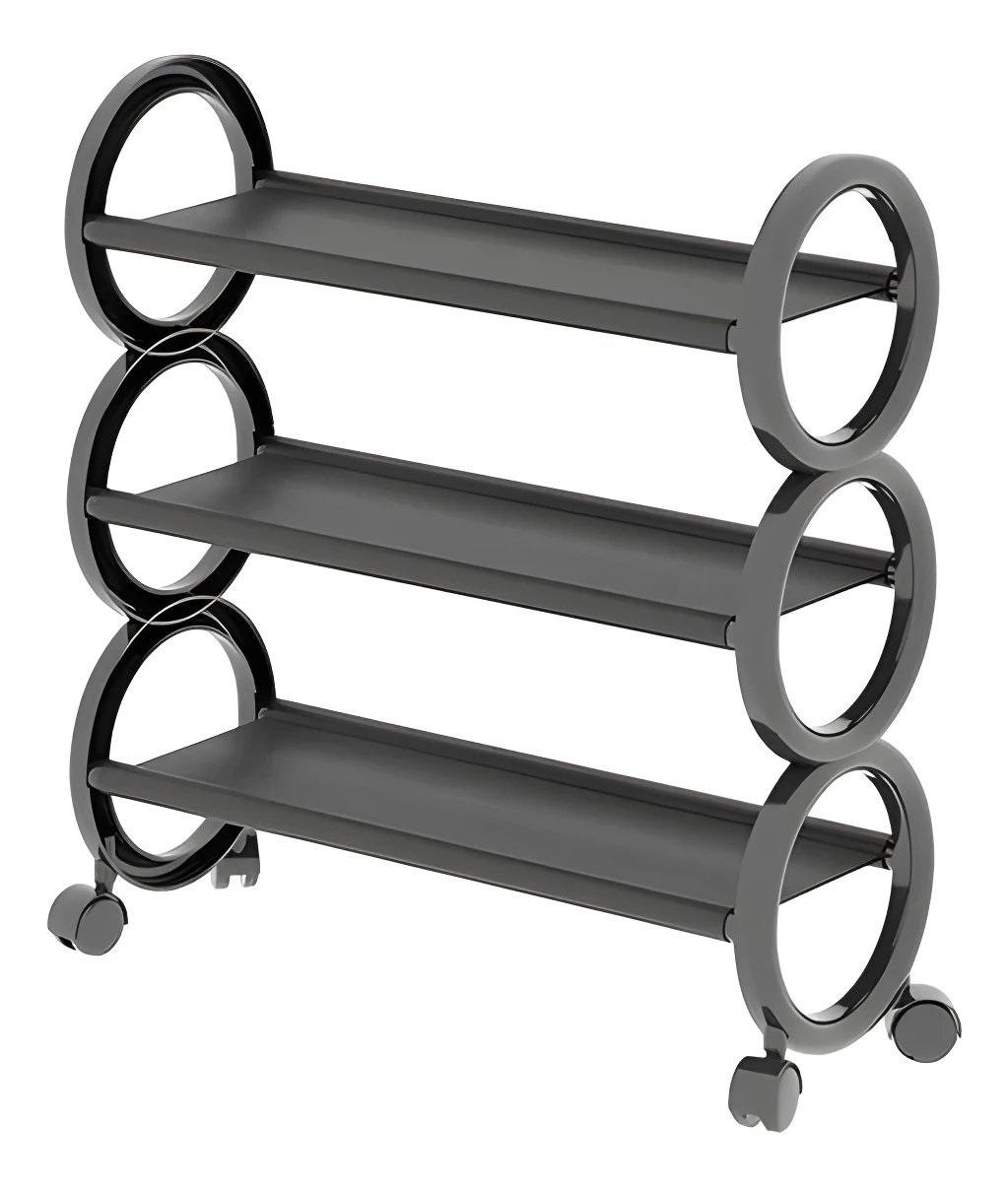 Estante para zapatos de 3 niveles con ruedas, organizador de almacenamiento para calzado