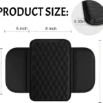 Cojín reposabrazos carro negro acolchado, 12" alto x 9.15" ancho, 5" + 8" largo.