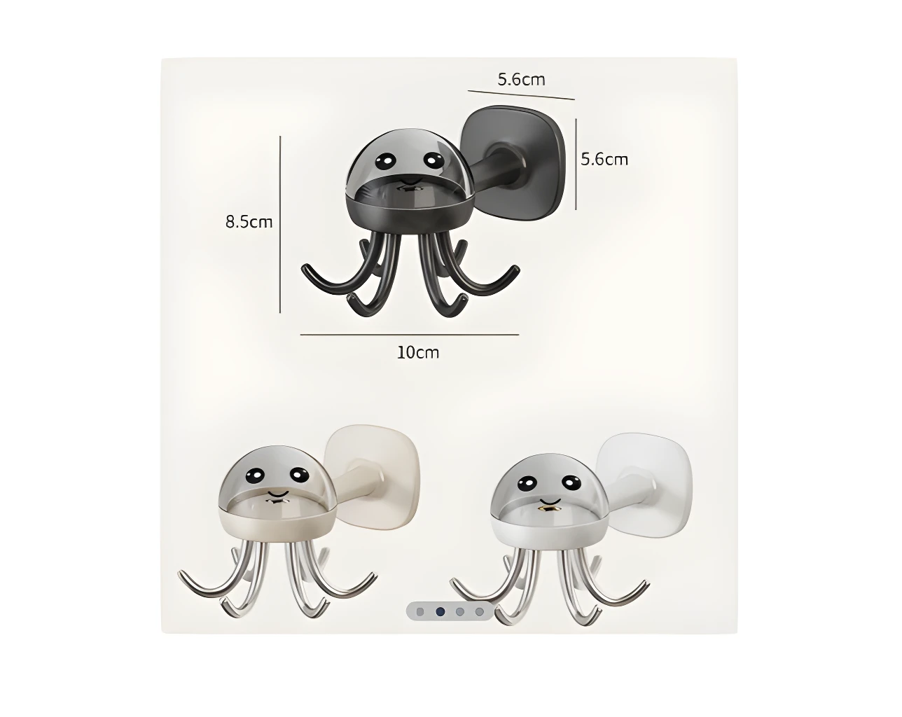 Set x2 ganchos pulpo giratorios 360 grados, ideales para colgar llaves y accesorios.