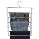 Gancho para colgar ropa de 6 niveles, organizador de armario para pantalones, bufandas y toallas.