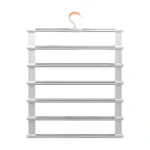 Gancho ahorrador de espacio 6 en 1 para colgar ropa, ideal para organizar tu armario.