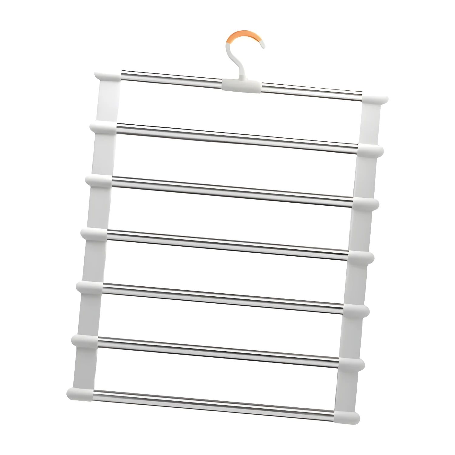 Colgador de ropa 6 en 1 ahorrador de espacio, organizador de armario para pantalones y toallas.