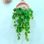 Helecho colgante decorativo artificial, verde, dos unidades, perfecto para interior