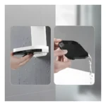 Jabonera doble nivel con drenaje, repisa moderna y funcional para baño, fácil limpieza.