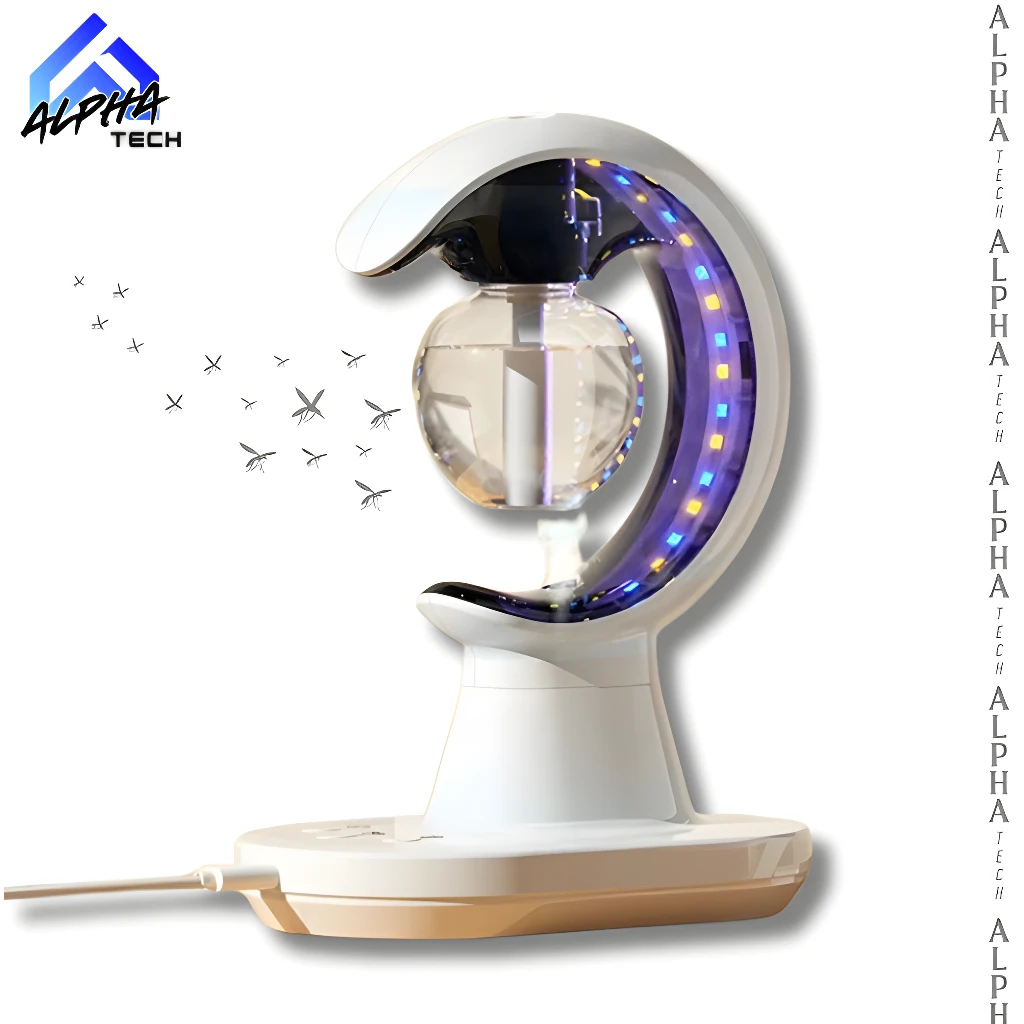 Lámpara mata mosquitos 3 en 1 con luz led y atrayente, diseño moderno.