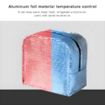 Lonchera térmica de aluminio con control de temperatura, ideal para mantener alimentos frescos o calientes.