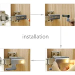 Luz LED para bisagra de closet, fácil instalación y activación automática al abrir.