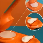 Molde naranja para hacer empanadas fácil y rápido, con doble cavidad y diseño ergonómico.