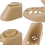 Zapateros organizadores beige de plástico con ventilación, 4 vistas.