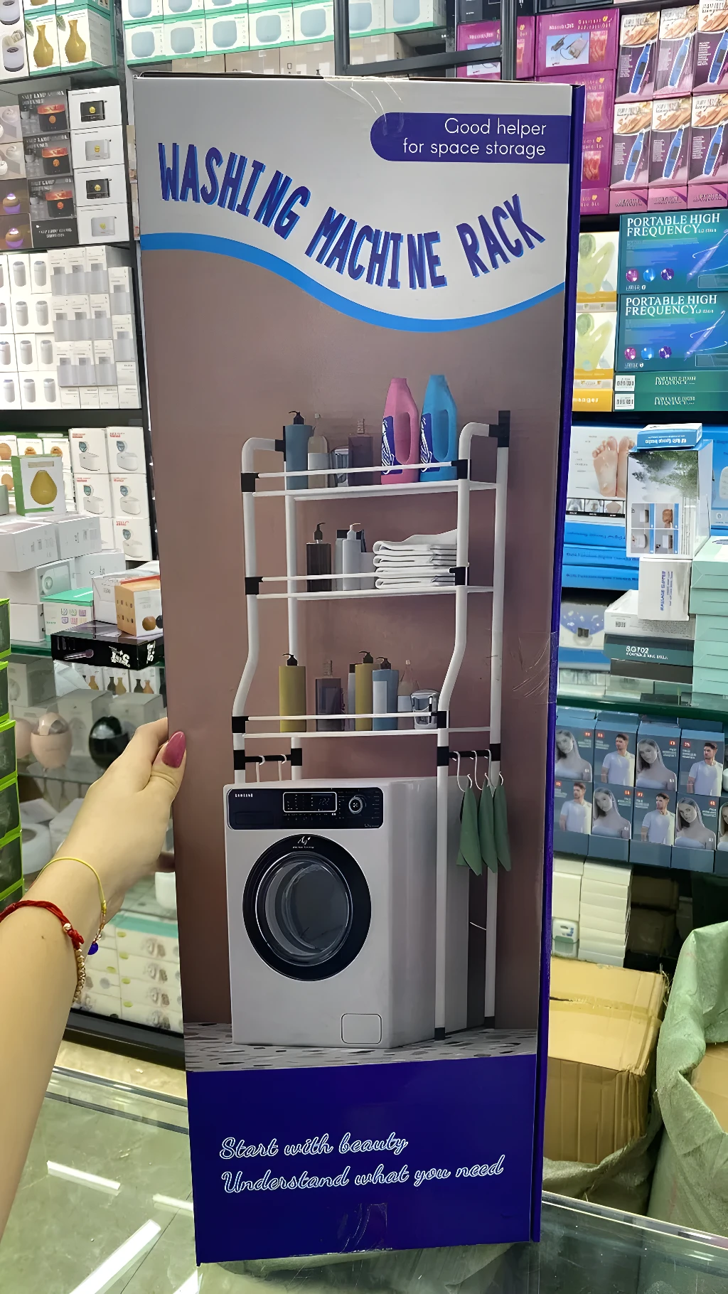 Organizador para lavadora de 3 niveles: Ahorra espacio y mantén tu ropa limpia con estilo.