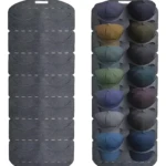 Set x2 organizador perchero para gorras, gris, con 16 compartimentos en tela.
