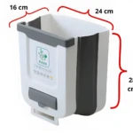 Papelera colgante blanca para cocina, 16x24x28 cm, ideal para optimizar espacio.