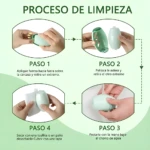 Quita pelo lavable reutilizable, proceso de limpieza: desarmar, lavar con agua, secar y ensamblar.