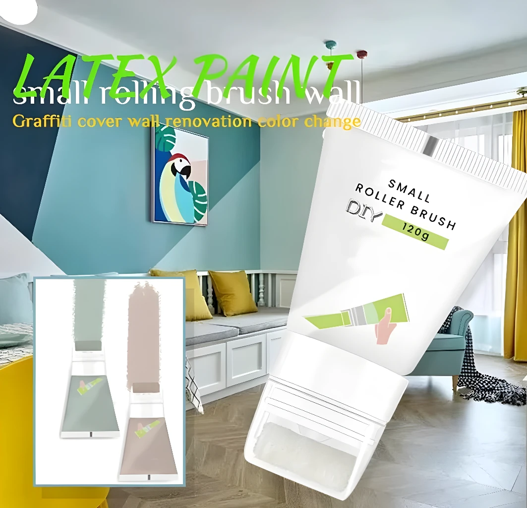 Rodillo de pintura de látex para pared, ideal para retoques, renovación y cambio de color.