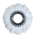 Set x2 Repuesto Mopa Trapero 360 Grande, accesorio giratorio blanco con centro negro.