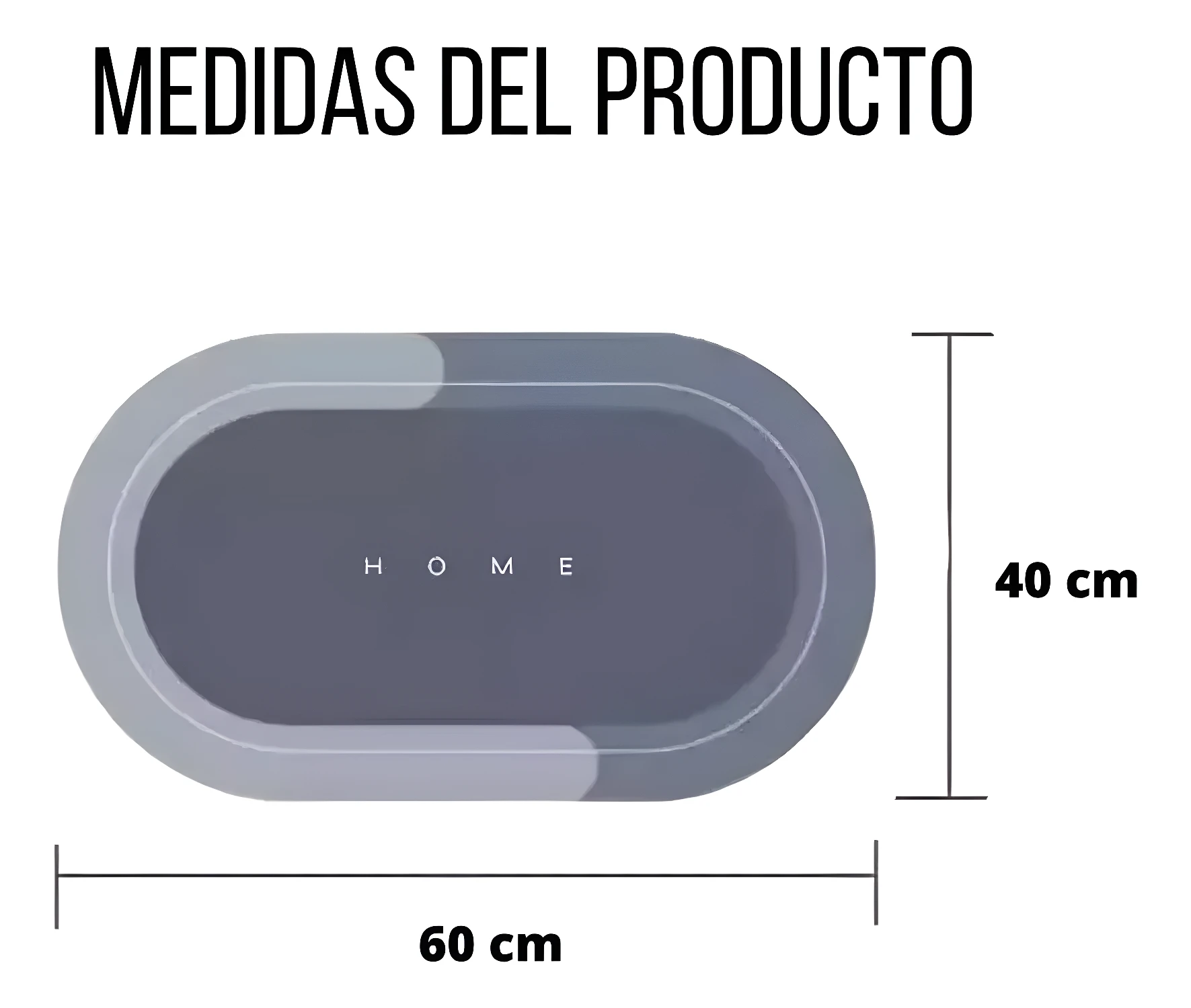 Tapete antideslizante y absorbente "HOME" 60x40 cm para baño o cocina.