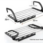 Tendedero de ropa A2503-473 plegable de metal y plástico, 77cm de largo.