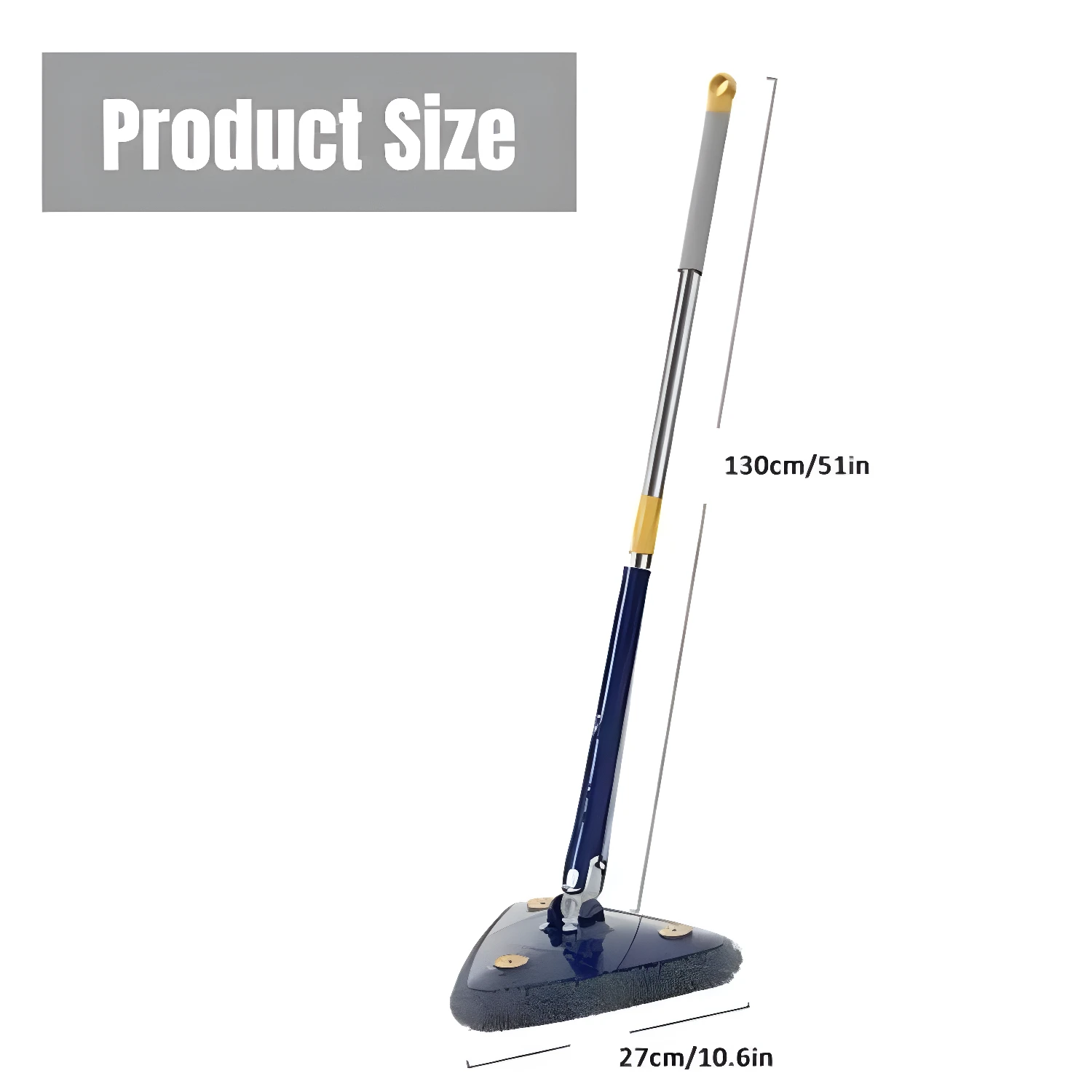 Trapero triángulo autoescurrido con mango extensible y medida de 130cm.