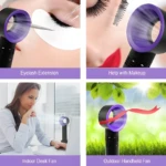 Ventilador sin aspas portátil: ideal para eyelash extension, maquillaje, escritorio y exterior.