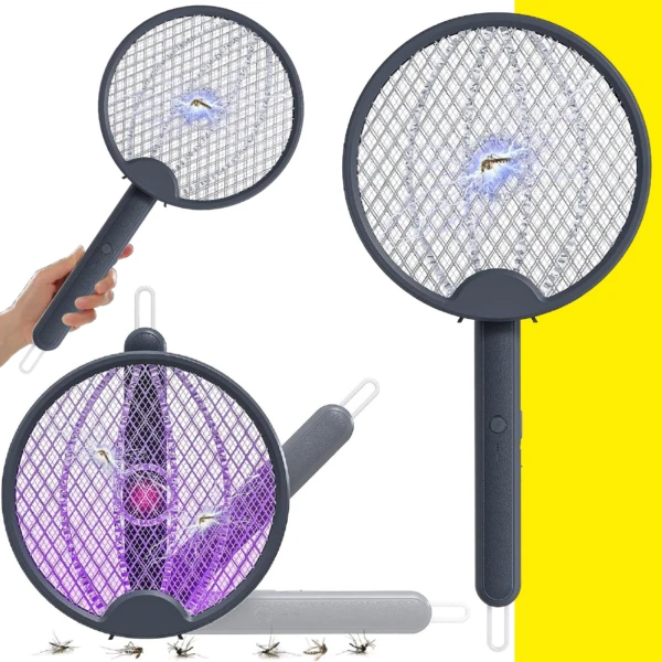 Raqueta mata zancudos plegable colgante: atrapa y elimina mosquitos con su luz UV.