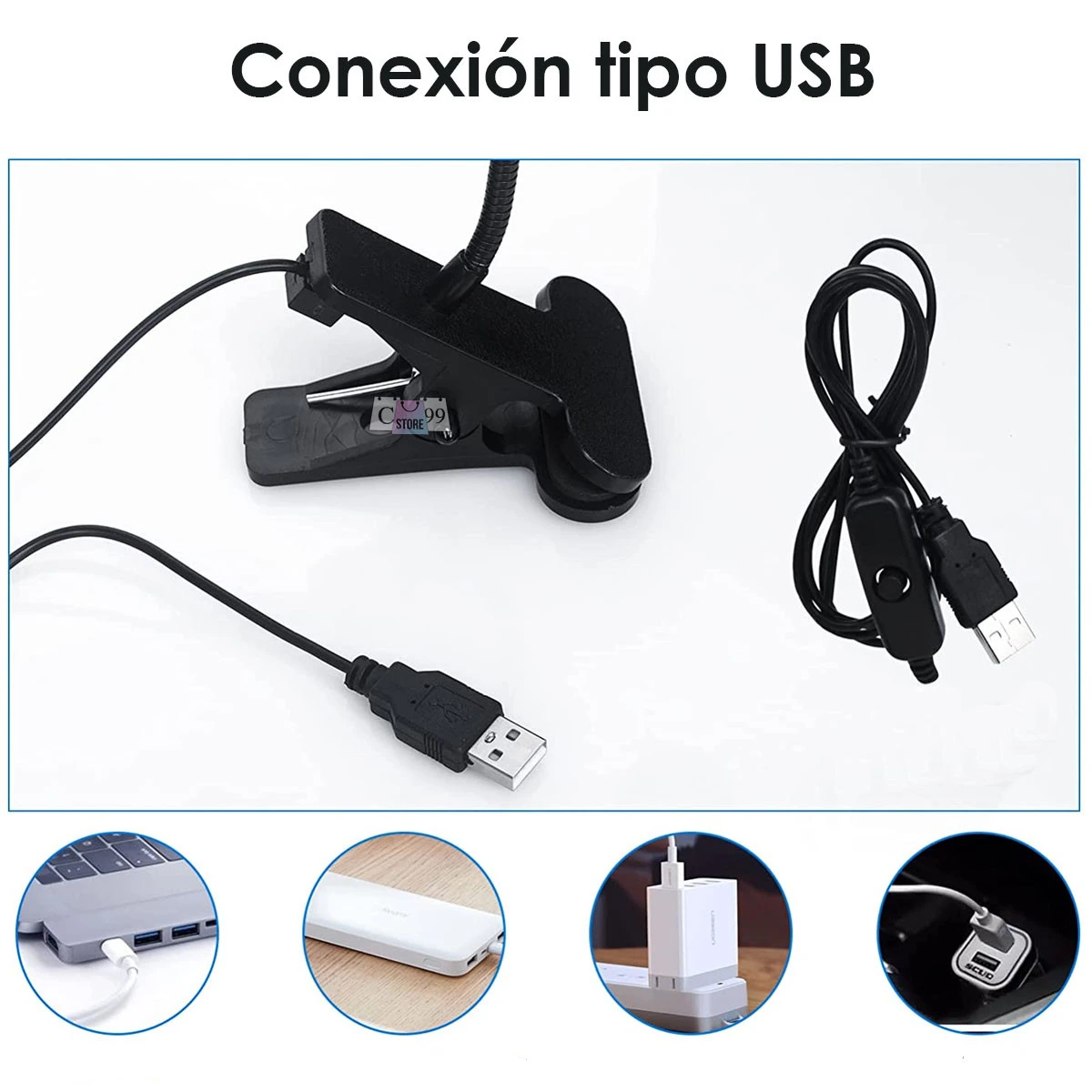 Lámpara de uñas USB 3W plegable con clip, ideal para manicura profesional y uso doméstico.