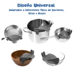 Set x2 colador de silicona universal para ollas, sartenes y bowls.