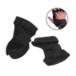 Guantes antideslizantes negros para entrenamiento deportivo, sin dedos, con soporte para muñeca.