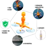 Kit reparador de vidrio para auto con succión y aplicación líquida eficaz.
