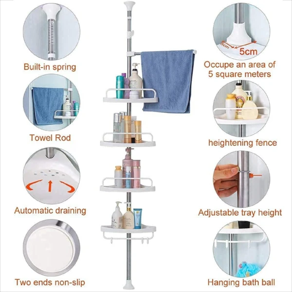 Organizador Esquinero de Baño Ajustable - Imagen 4