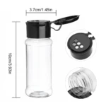 Botella organizadora de especias con tapa dispensadora y medida de 10cm x 3.7cm.