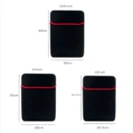 Fundas para portátil en neopreno negro doble faz con borde rojo, para 15.6, 14 y 13 pulgadas.