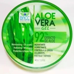 Gel Aloe Vera 92% Extracto Natural BACC: hidratante, humectante, aclarante, protector.