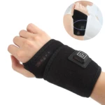 Muñequera de compresión térmica para alivio de dolor, con botón de encendido.