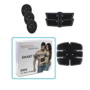 Gimnasia Pasiva 3 en 1: electroestimulador muscular y parches abdominales con caja de Smart Fitness.