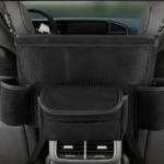 Organizador de silla de carro D-90: Malla, bolsillos y compartimentos para accesorios.