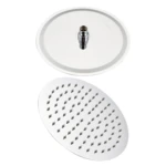 Regadera redonda de 20 cm, acero inoxidable pulido, para baño.