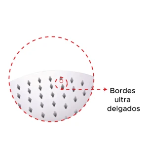 Regadera redonda de 20 cm con bordes ultra delgados, ideal para tu baño.