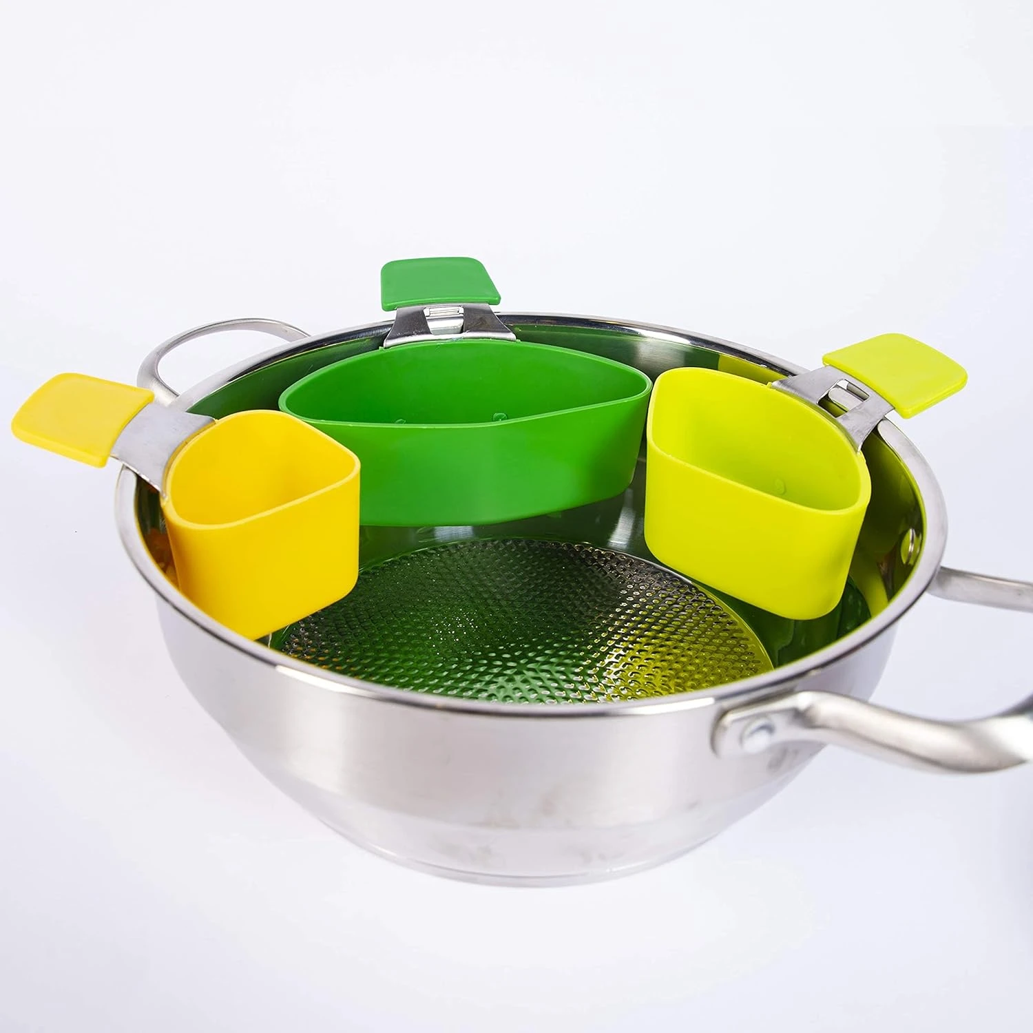 Kit X3 Escurridor Silicona Multiusos para olla acero inoxidable.