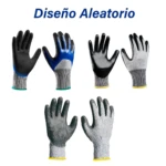 Guantes anti corte protección GA2017 disponibles en varios diseños y colores vibrantes para seguridad.