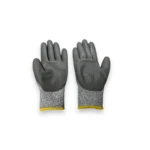 Guantes anticorte protección Ga2017, grises, con puño reforzado amarillo, par.