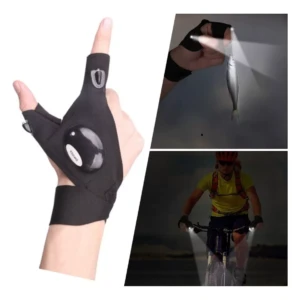 Guante linterna led para pesca y ciclismo, ilumina tu camino en la oscuridad.