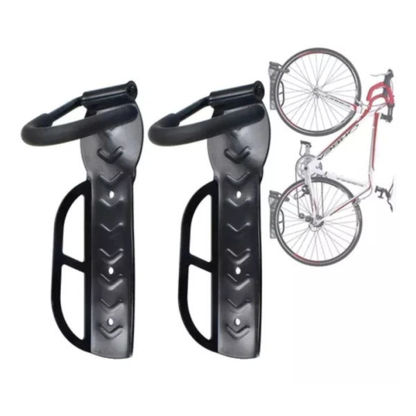 Par de soportes de pared para bicicletas, para colgar marcos y ahorrar espacio.