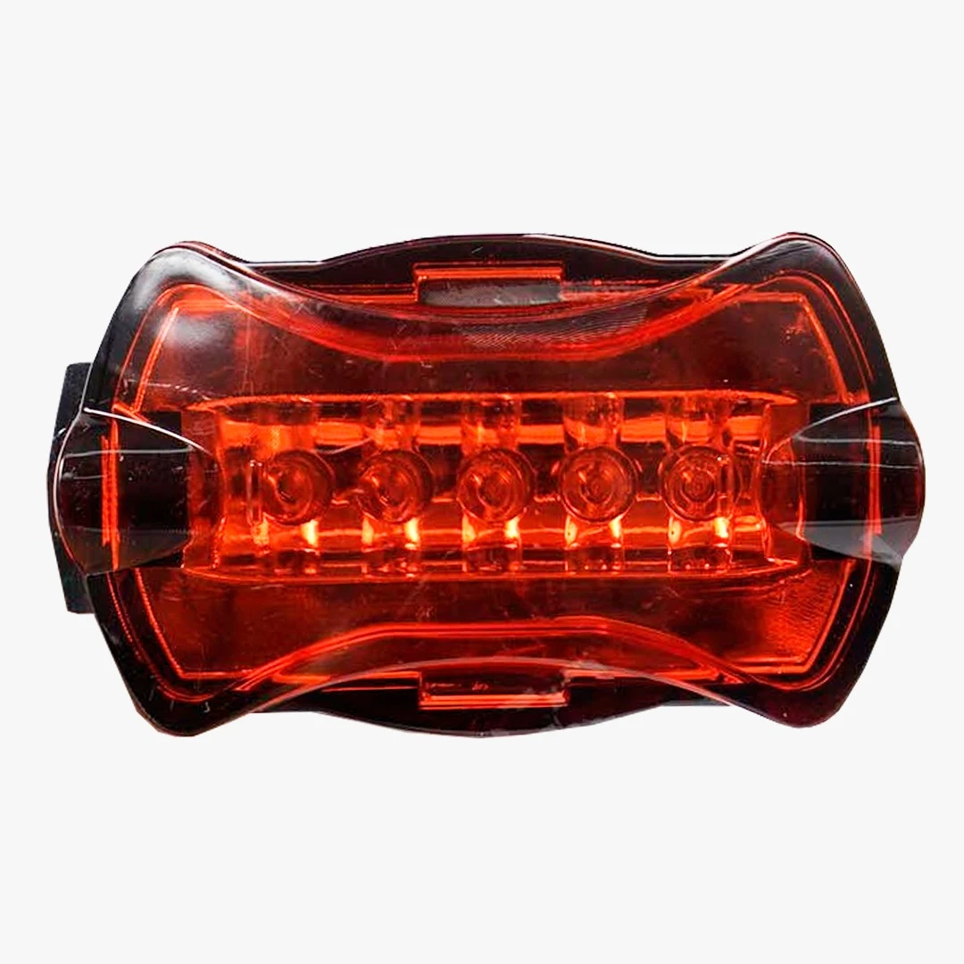 Linternas traseras para bicicleta Zx-860 con 5 LEDs rojos brillantes.