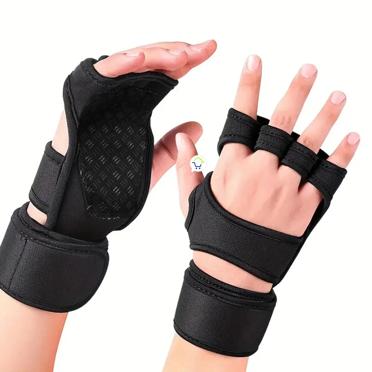Guantes calleras unisex Gcunx negros con muñequeras ajustables para entrenamiento.