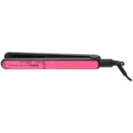 Plancha profesional Nova color rosa con patrón floral para alisar cabello.
