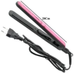 Plancha para cabello Nova profesional rosa de 28cm con cable y enchufe.