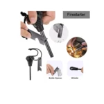 Kit de supervivencia SOS: iniciador de fuego, abridor de botellas y silbato.