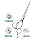 Tijeras de peluquería canina 3 en 1: ajuste de tensión, bumper y reposafinger.